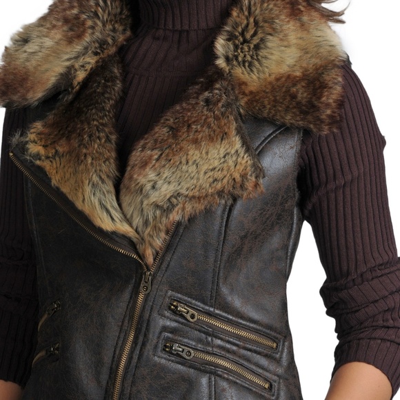 NWOT Members Only Women's Natalie Moto Vest Sz.L - Picture 2 of 3